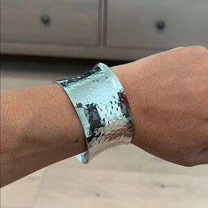 Hammered Silver Cuff Bracelet